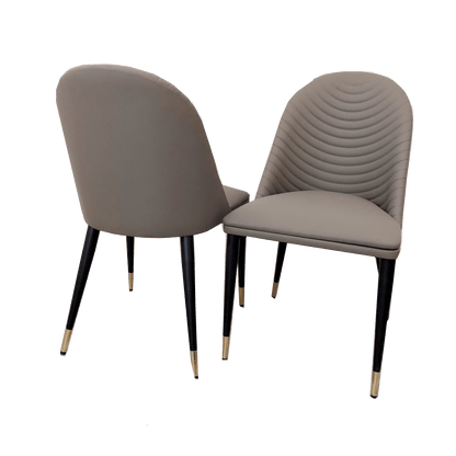 Curved Back Ribbed Dining Chair - Abode Decor