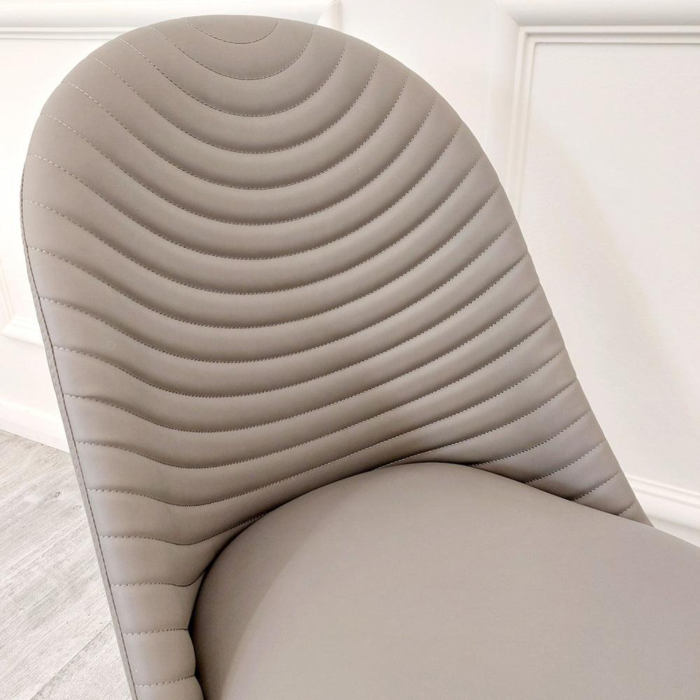 Curved Back Ribbed Dining Chair - Abode Decor