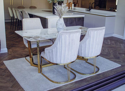 Curved Velvet Dining Chair - Abode Decor