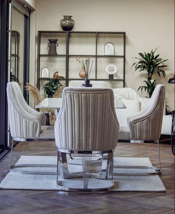 Curved Velvet Dining Chair - Abode Decor