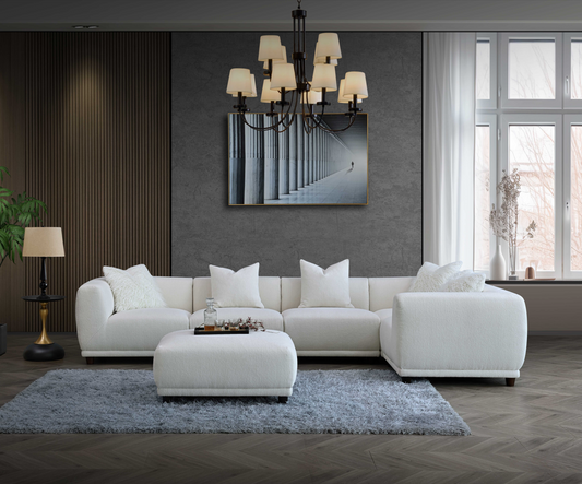 White Modular Corner Sofa Set