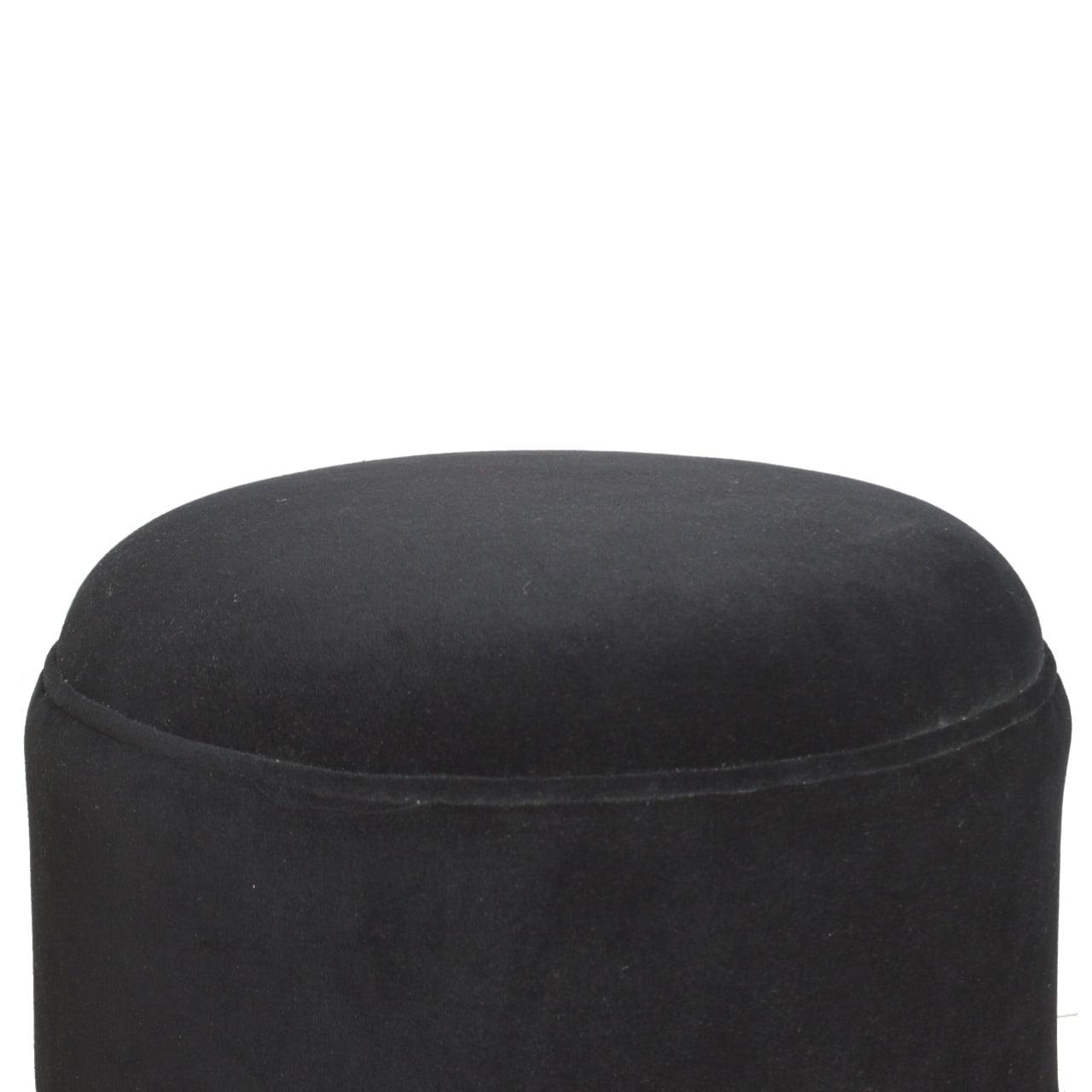 Black Velvet Nordic Style Footstool - Abode Decor