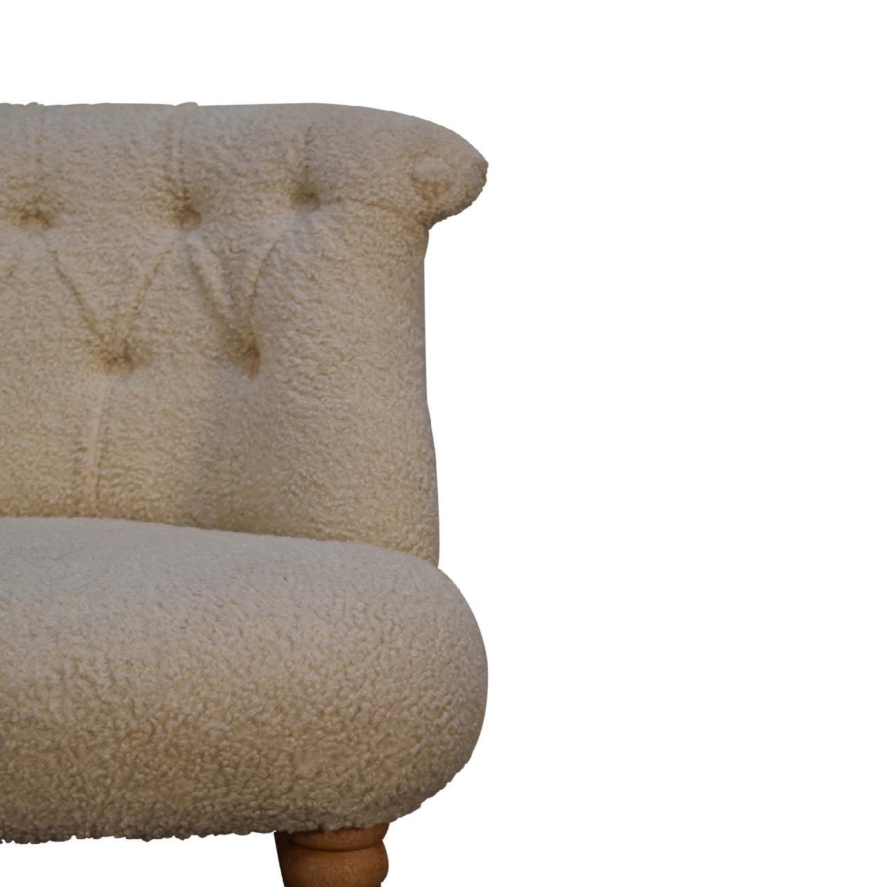 Bouclé Cream Accent Chair - Abode Decor