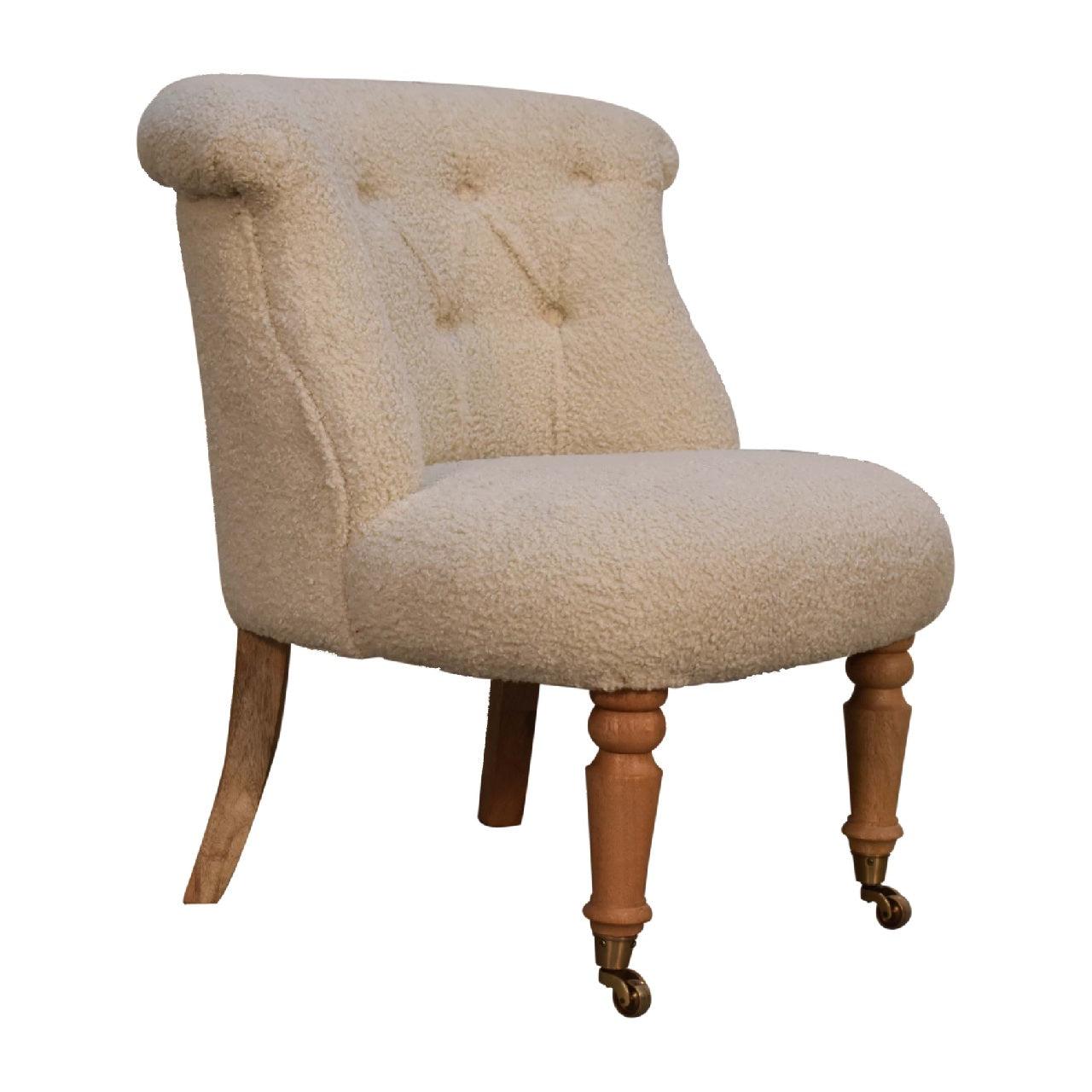 Bouclé Cream Accent Chair - Abode Decor