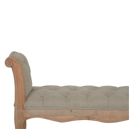 Carved French Style Mud Linen Bench - Abode Decor
