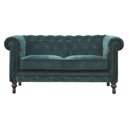 Emerald Green Velvet Chesterfield Sofa - Abode Decor
