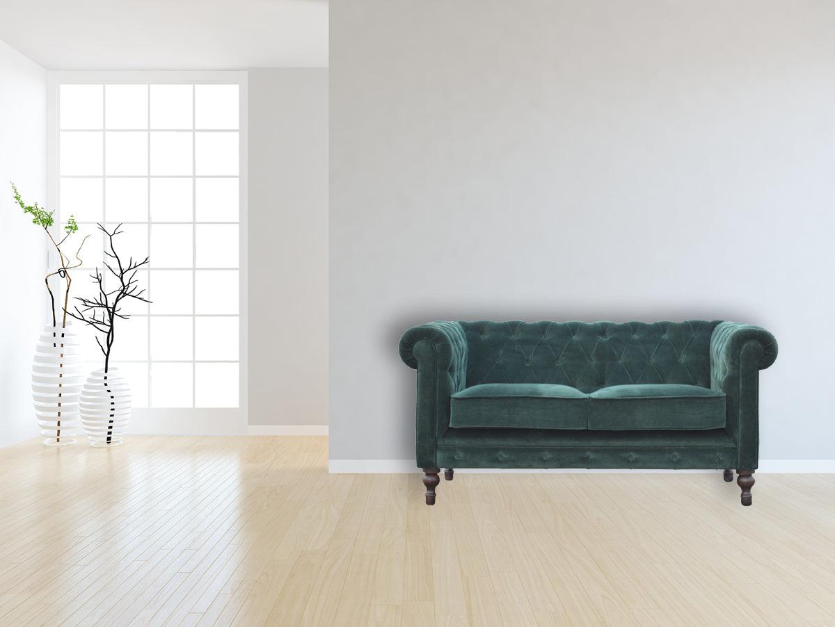 Emerald Green Velvet Chesterfield Sofa - Abode Decor