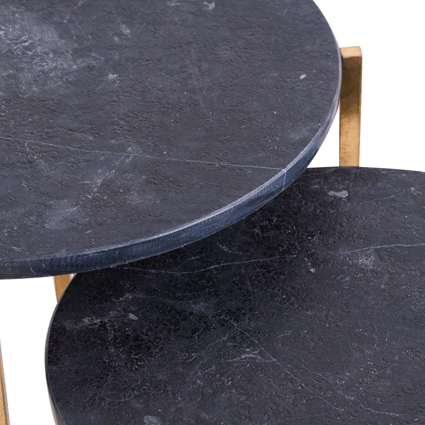 Gold And Black Marble Tables - Set Of Two - Abode Decor