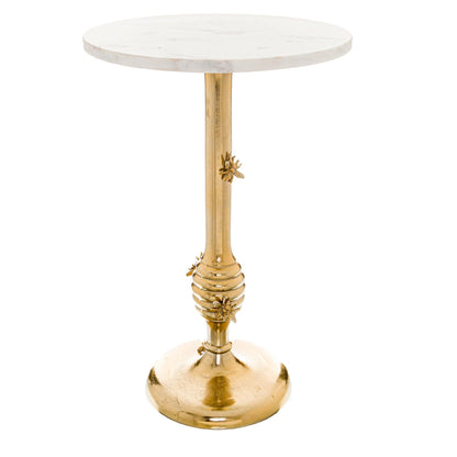 Honey Bee Side Table With Marble Top - Abode Decor