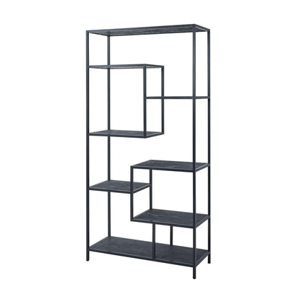 Large Black Multi Shelf Unit - Abode Decor