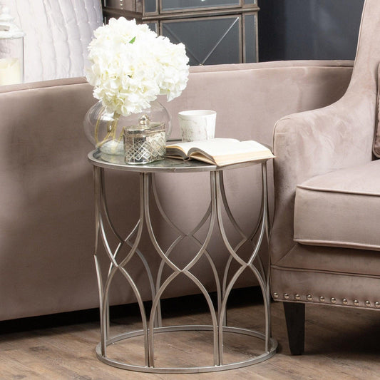 Lattice Silver Side Table - Set Of Two - Abode Decor
