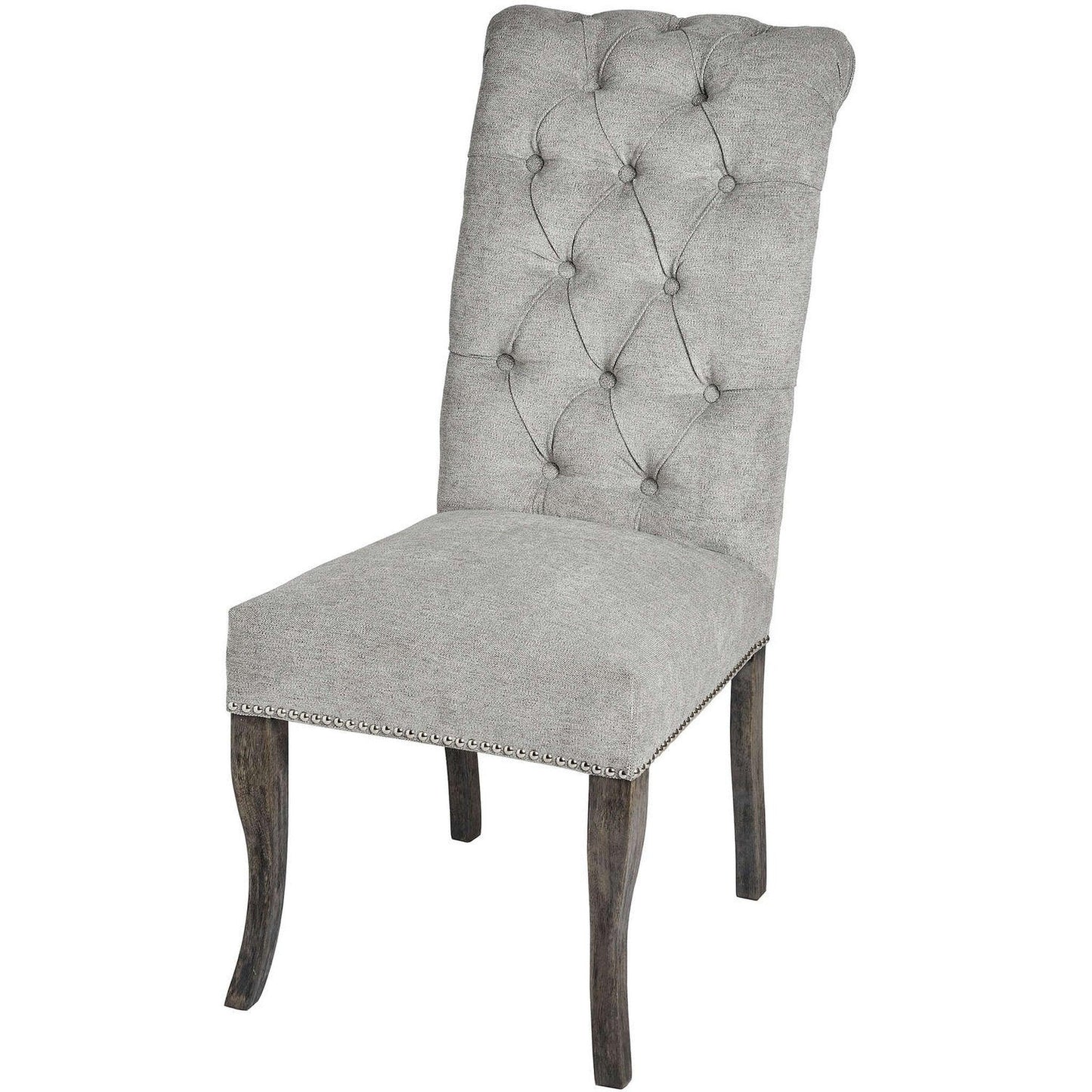 Silver Roll Top Dining Chair - Abode Decor
