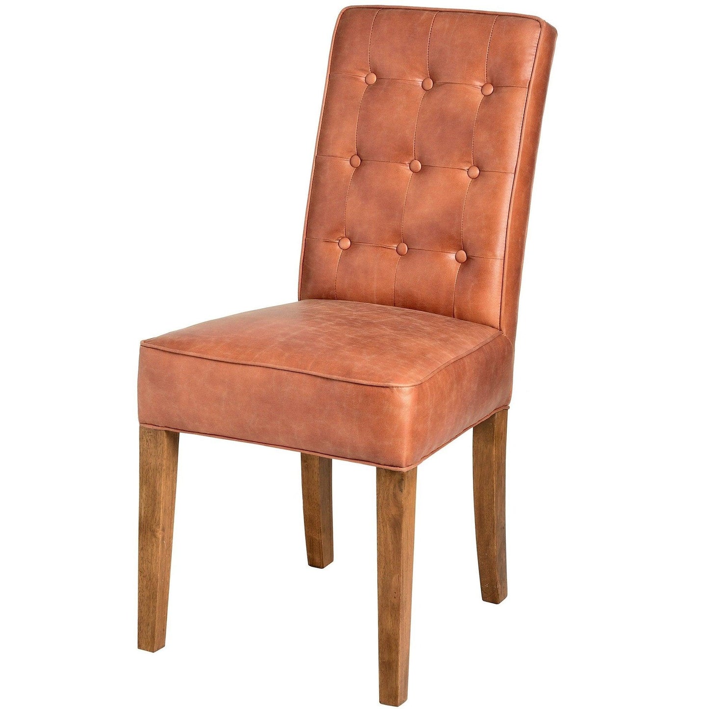 Tan Leather Dining Chair - Abode Decor
